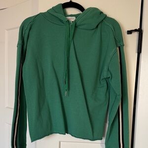 Evereve Green Hoodie with Black Stripes